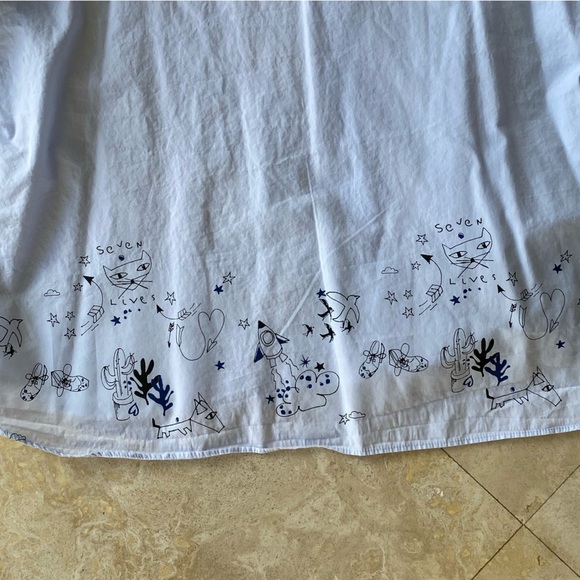 Zara light blue Button-Up Shirt with Black Print - Picture 2 of 9